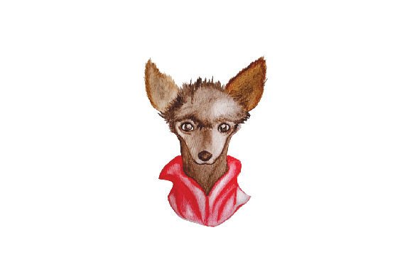 Baby Chinese Crested Dog Watercolor for Dog-Centric Blog Design