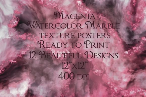 Elegant Magenta Watercolor Marble Textures for Branding and Packaging