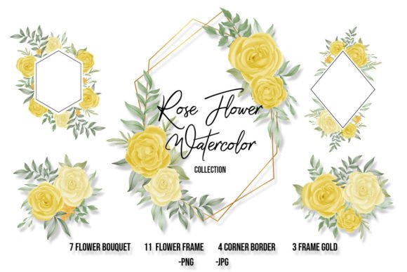 Evaluating the Yellow Flower Watercolor Frame Bouquet for Local Business Branding