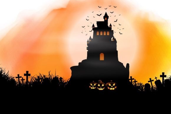 Halloween Background Watercolor Texture for Editorial Backgrounds