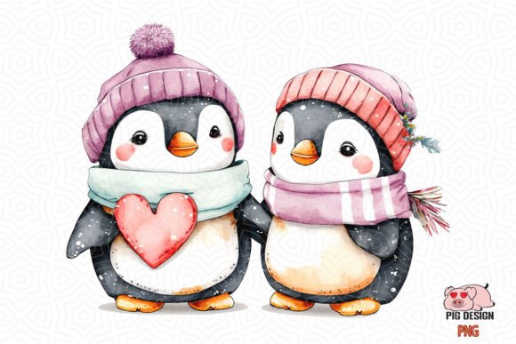 Penguins Watercolor Valentine Winter Craft Design: A Brand Designer’s Review