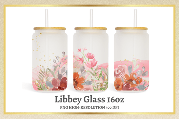 Pink Flowers Watercolor Design for Libbey Can – A Fresh Editorial Asset