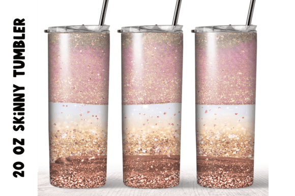Pink Glitter Watercolor Tumbler Wrap for Crafts & Handmade Business Design