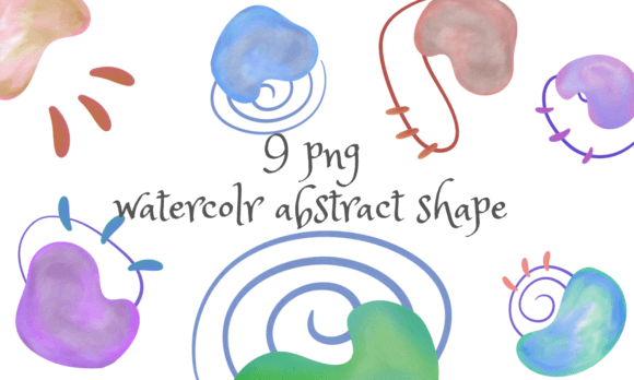 Watercolor Abstract Shape Decoration Png for Graphic Templates