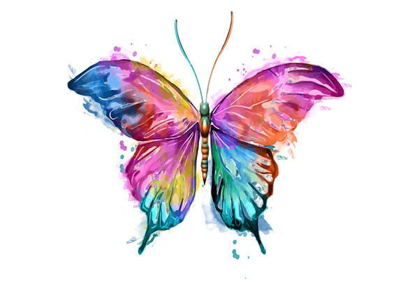 Watercolor Butterfly 28: Elevating Print Templates