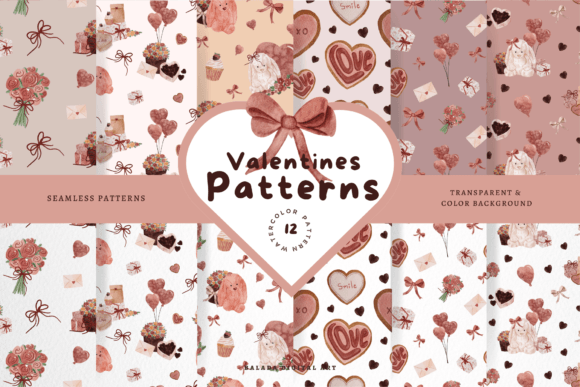 Watercolor Cute Valentines Pattern Review