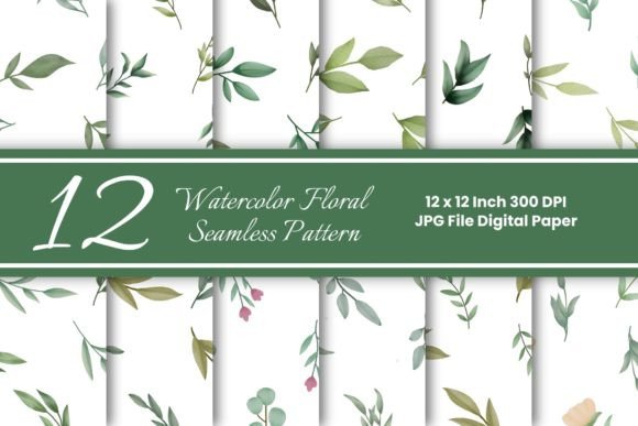 Watercolor Floral Pattern Digital Papers for Creative Sellers