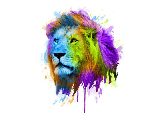 Watercolor Graphic Lion 11 in Print Templates