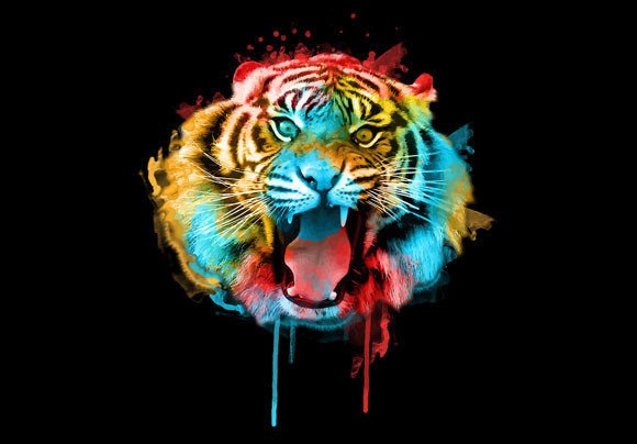 Watercolor Graphic Tiger 2: A Bold, Artistic Touch for Local Brand Packaging and Print Templates