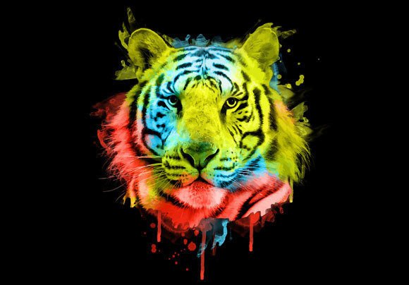 Watercolor Graphic Tiger 3: A Versatile Print Template for Expressive Branding