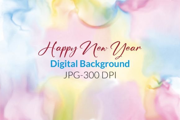 Watercolor Happy New Year Digital Paper Backgrounds