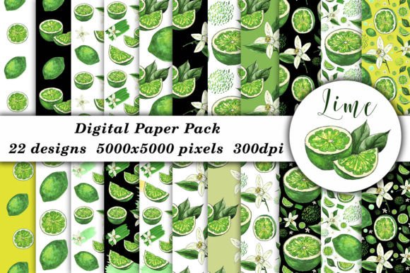 Watercolor Lime Lemon Pattern Seamless for Patterns