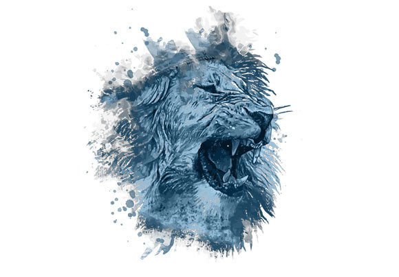 Watercolor Lion Face Print Templates for Local Branding