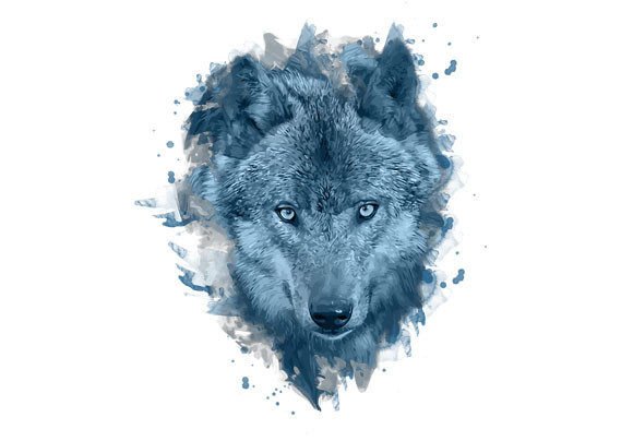 Watercolor Wolf Face 2: Editorial Print Templates Review