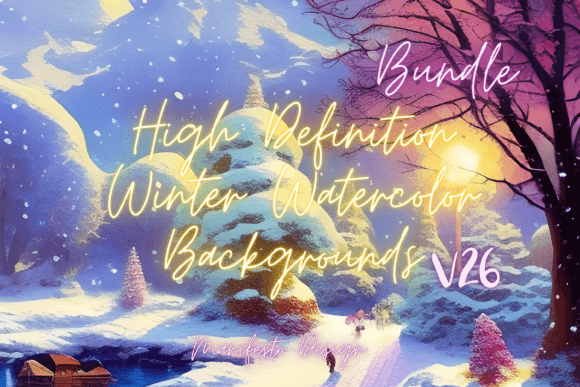 Winter Watercolor Background V26: A Fresh Visual Asset for Seasonal Branding and Marketing